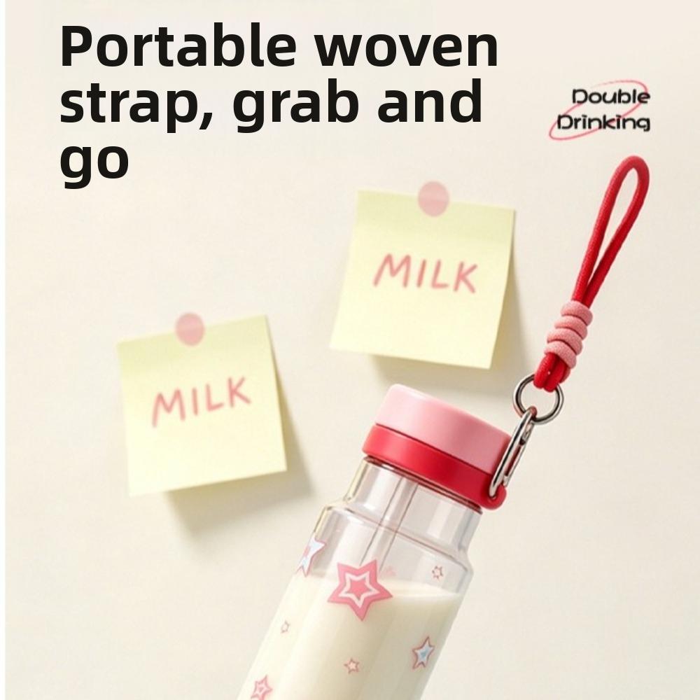 Star Pattern Plastic Water Bottle Transparent Portable Sports Kettle Cold Drink Cup  Travel