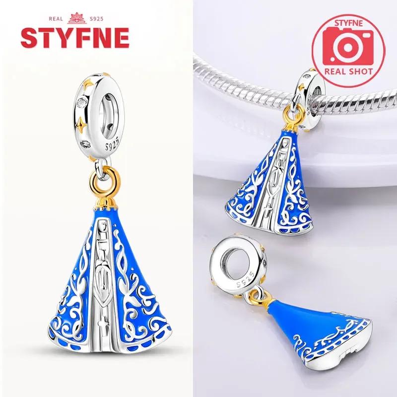 Copperour Lady Charm Bead The Virgin Mary Dangle Fitoriginal Bracelet Pendants Jewelry Marking Fine Gift For Women