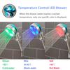LED Digital Temperature Display Shower Head High Pressure Colors Changes Propeller Showerhead with Adjustable Stop Button Shower