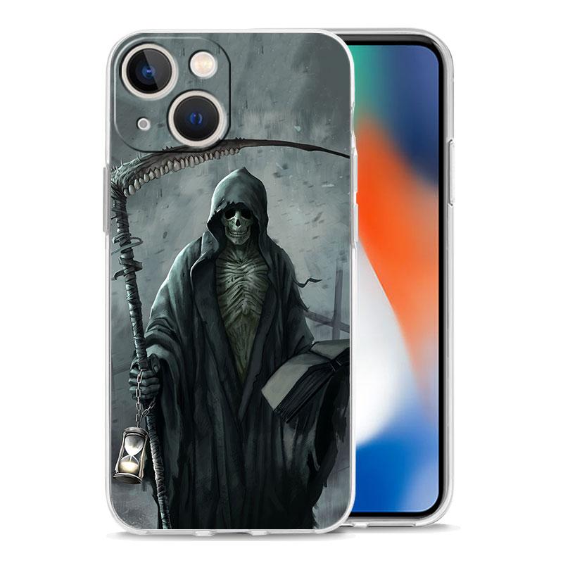 Phone Case For iPhone 17 Cases iPhone Air 16 15 12 13 14 Pro Max 7 8 Plus 16Pro iPhone11 Cover Grim Reaper Skull Skeleton