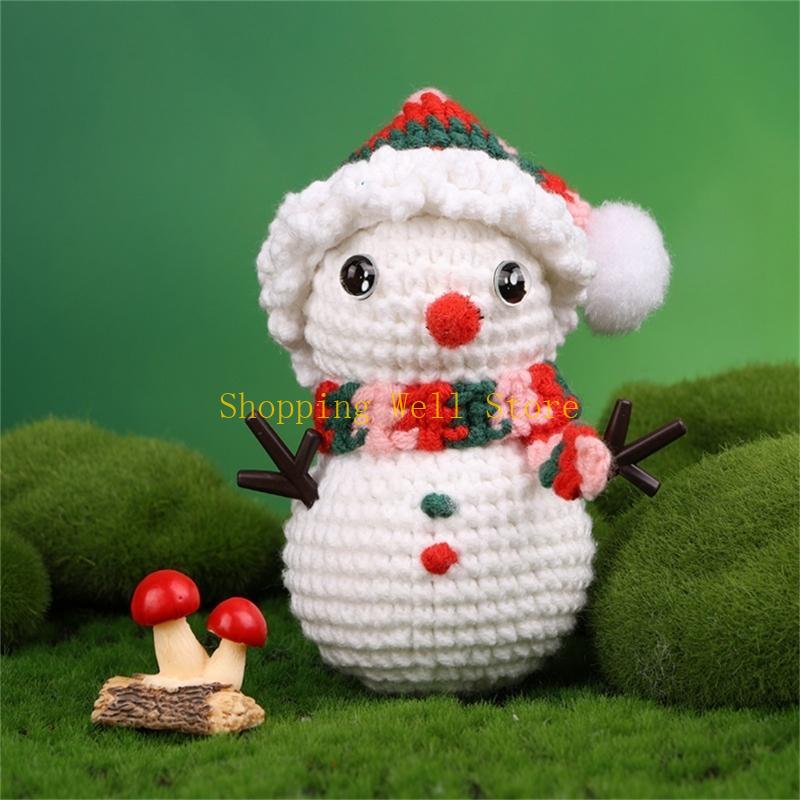 KX4B DIY Crochet Craft Set Christmas Crochet Kits Include Crochet Hook, Yarns, Needle, Instructions, Accessories for Beginner