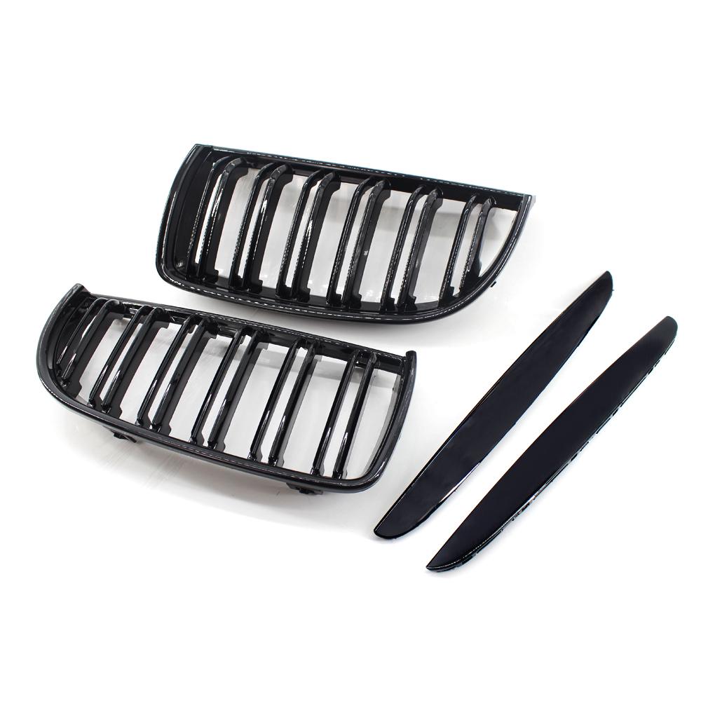 2 bucăți negru lucios bara de protecție față capotă grilă de rinichi de schimb grilă de curse pentru BMW E90 4 uși