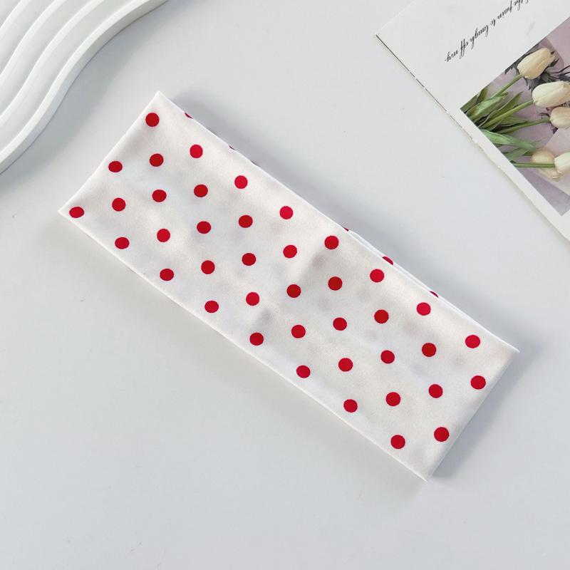 Retro Boho Dot Women's Hairband Stretchy Wide Headband Korean Fashion for Yoga Sports Dating - Stylish Hair Accessories