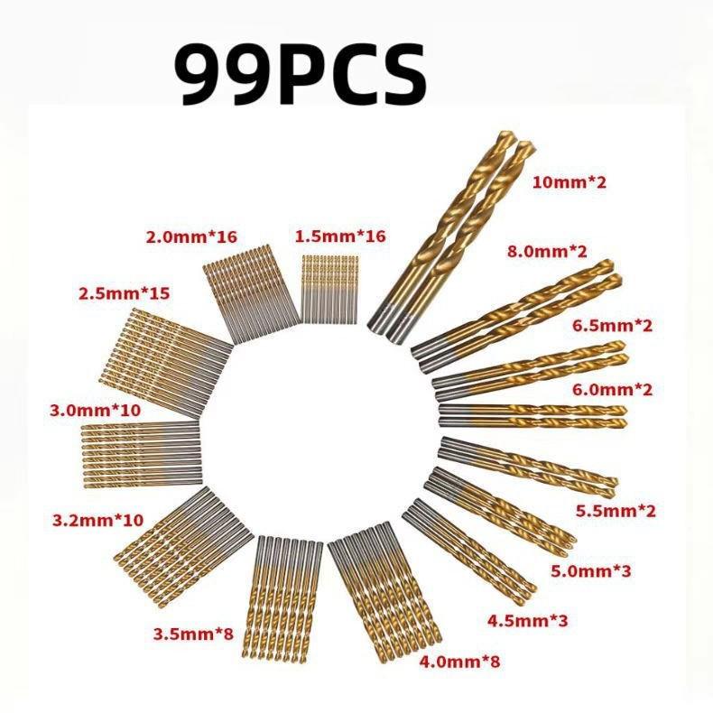 High-Speed Steel Wear-Resistant Twist Drill Bits and Hole Punch Set for Woodworking