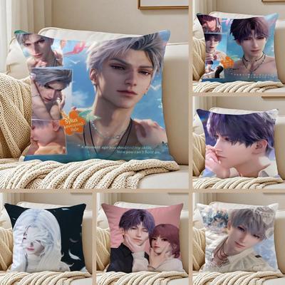 Hot Game Love And Deepspace Cushion Cover Pillowcase Antidustmite Invisible Zipper Short Plush Sofa Cushion
