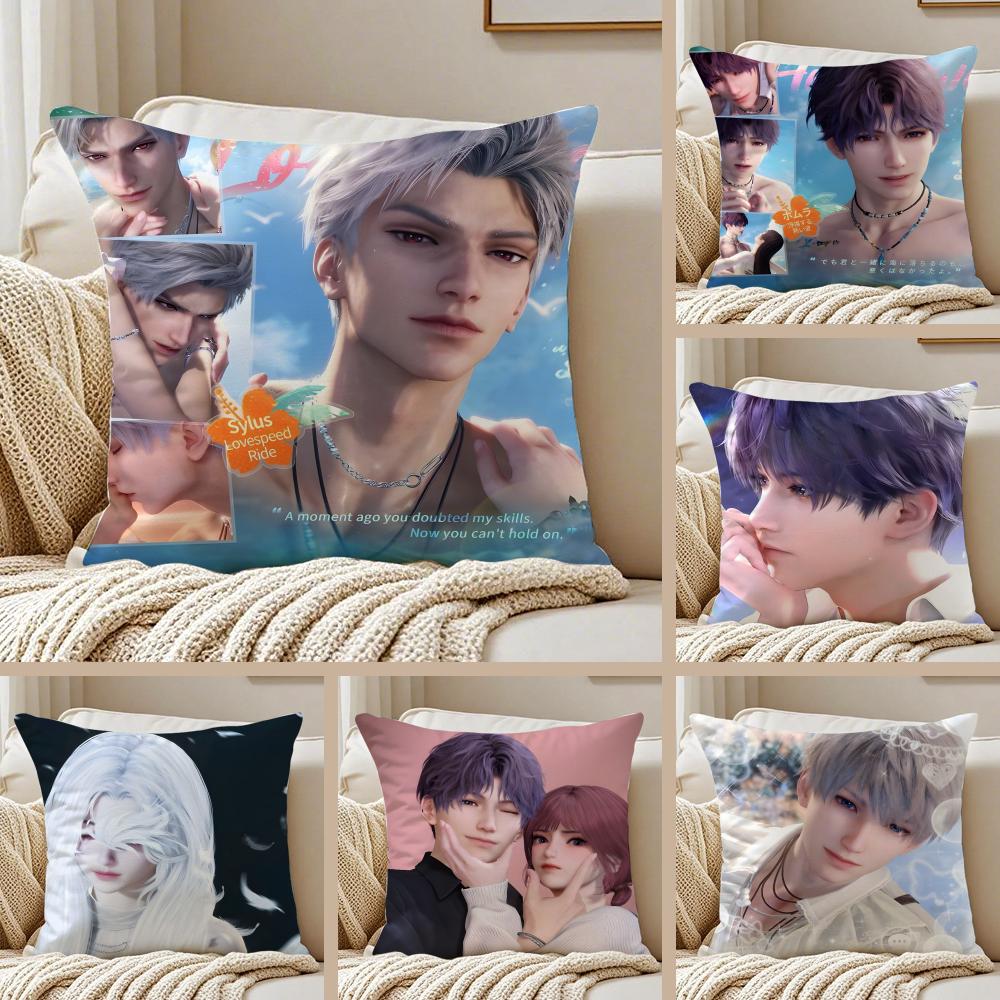Hot Game Love And Deepspace Cushion Cover Pillowcase Antidustmite Invisible Zipper Short Plush Sofa Cushion