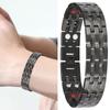 Men DoubleRow Magnetic Therapy Bracelet Pain Relief Magnet Bracelet Healthy Care Black