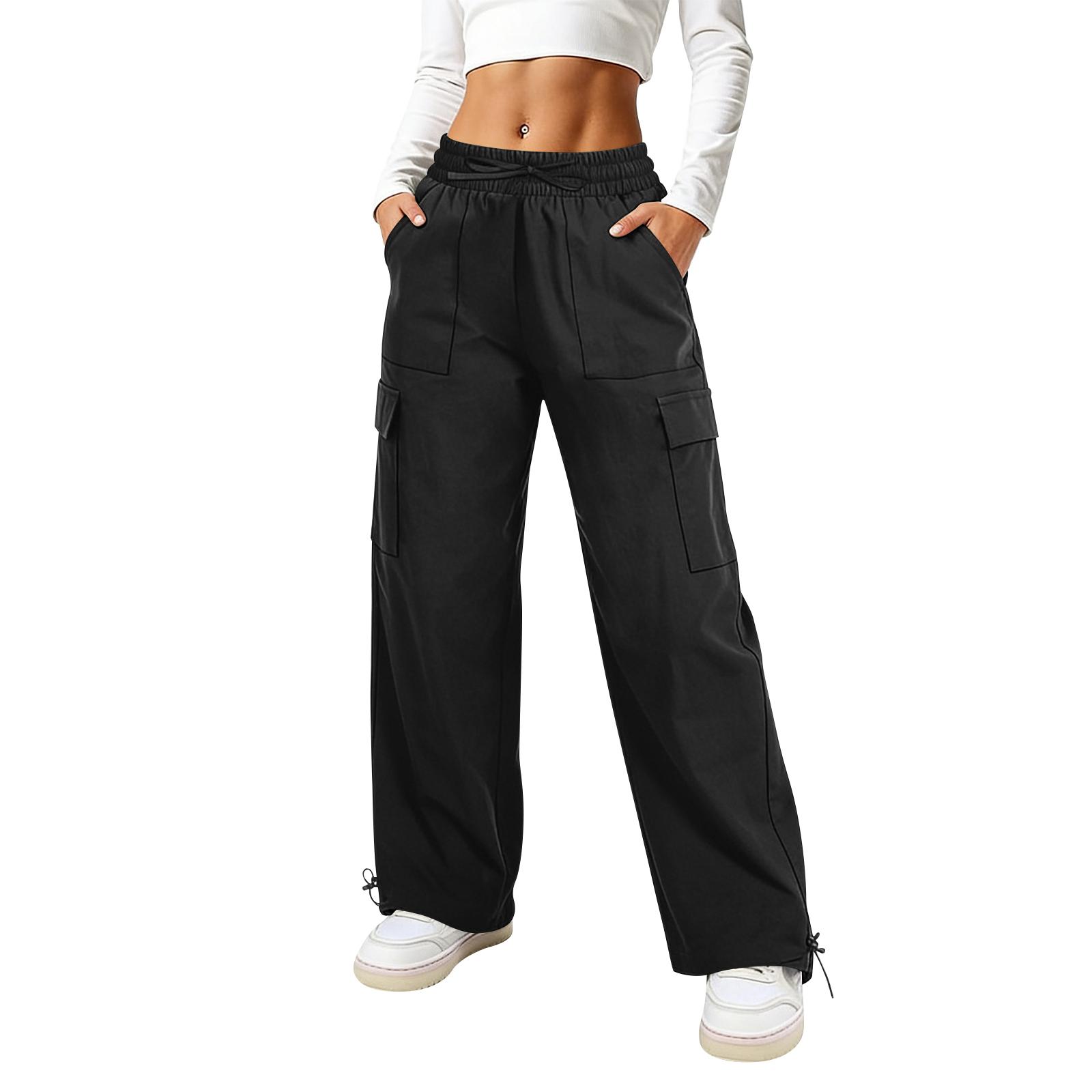 

Women’s Loose Casual Pants – Quick-Dry Cargo Pants With Drawstring L чёрный