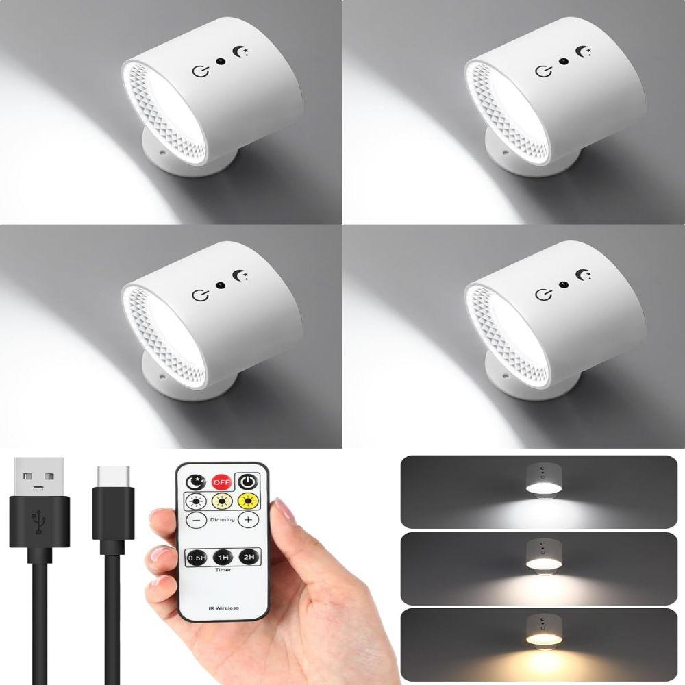 

Светодиодный настенный светильник с двойной головкой, настенная лампа для спальни, сенсорное управление, беспроводной, USB-перезаряжаемый, портативный ночник, комнатные лампы для письма и чтения