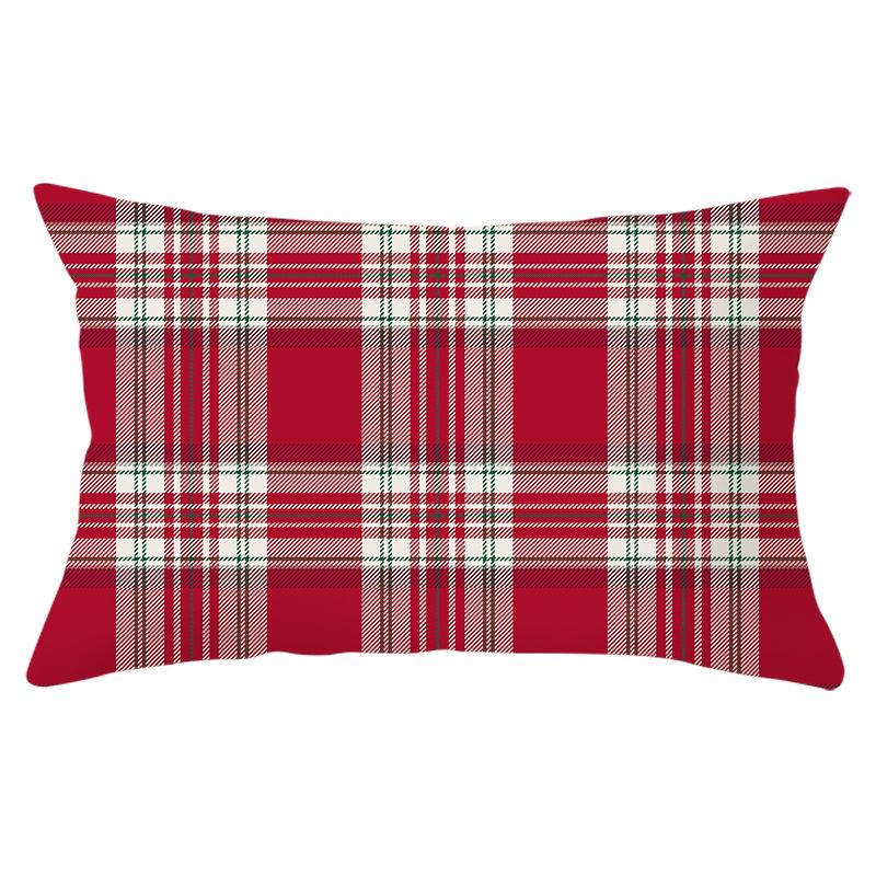New Christmas Red Series Peach Skin Waist Pillowcase Home Accessories Sofa Cushion Cover Throw Pillow Cover
