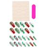 24pcs Christmas Press On Nail Set With Nail Glues And Buffer Stick Holiday Party Nail Decorations Easy Artificial Nail