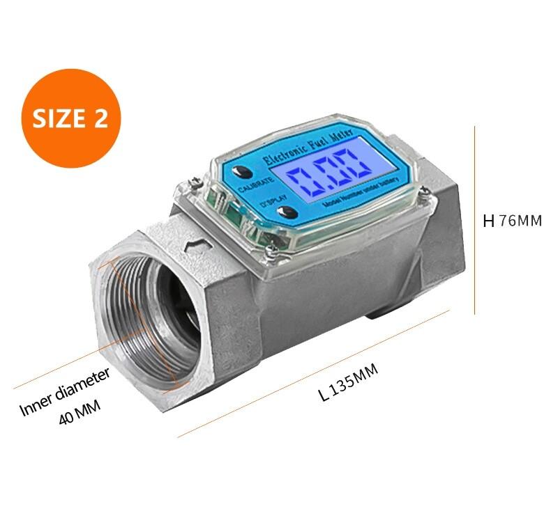 Turbine Digital Oil Meter LCD Heating Oil Flow Meter Diesel Gasoline Flow