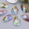 100Pcs Teardrop Flat Back Resin Rhinestones 7x12mm Iridescent Crystals for DIY Jewelry Making Dress Embellishment