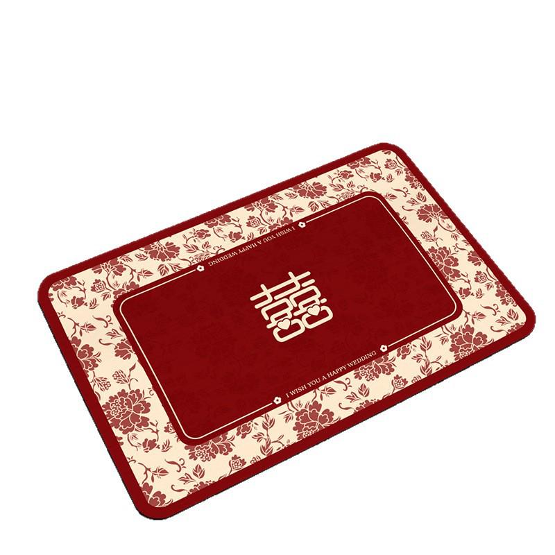 Chinese Style Red Festive Wedding Non-Slip Quick-Dry Bathroom Floor Mat