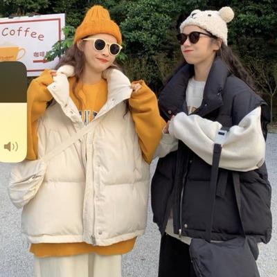Down Cotton Vest Women's Autumn and Winter Loose Stand Collar Sleeveless Jacket Casual Thick Warm Vest Jacket In Stock