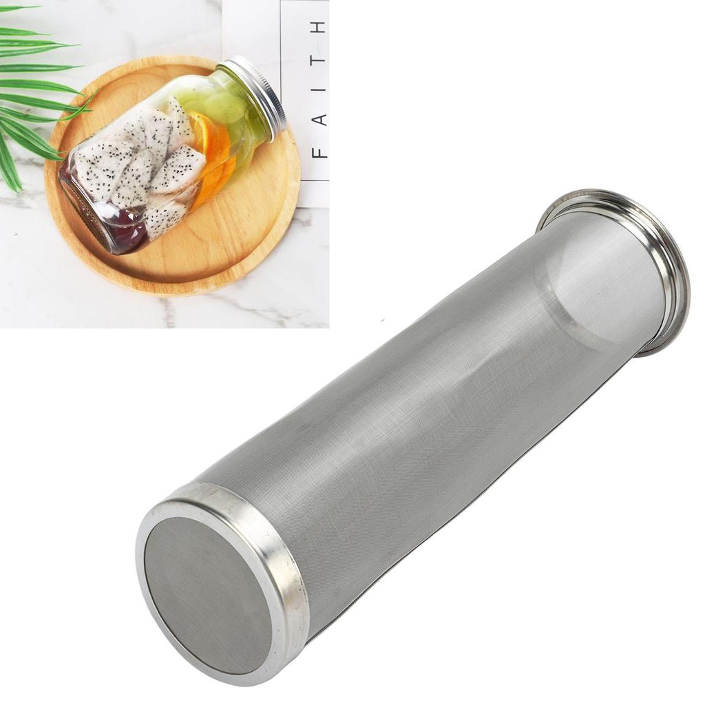 Cold Brew Coffee Filter Stainless Steel Reusable Wide Mouth Mesh Cylindrical Filter with White Gasket for Tea