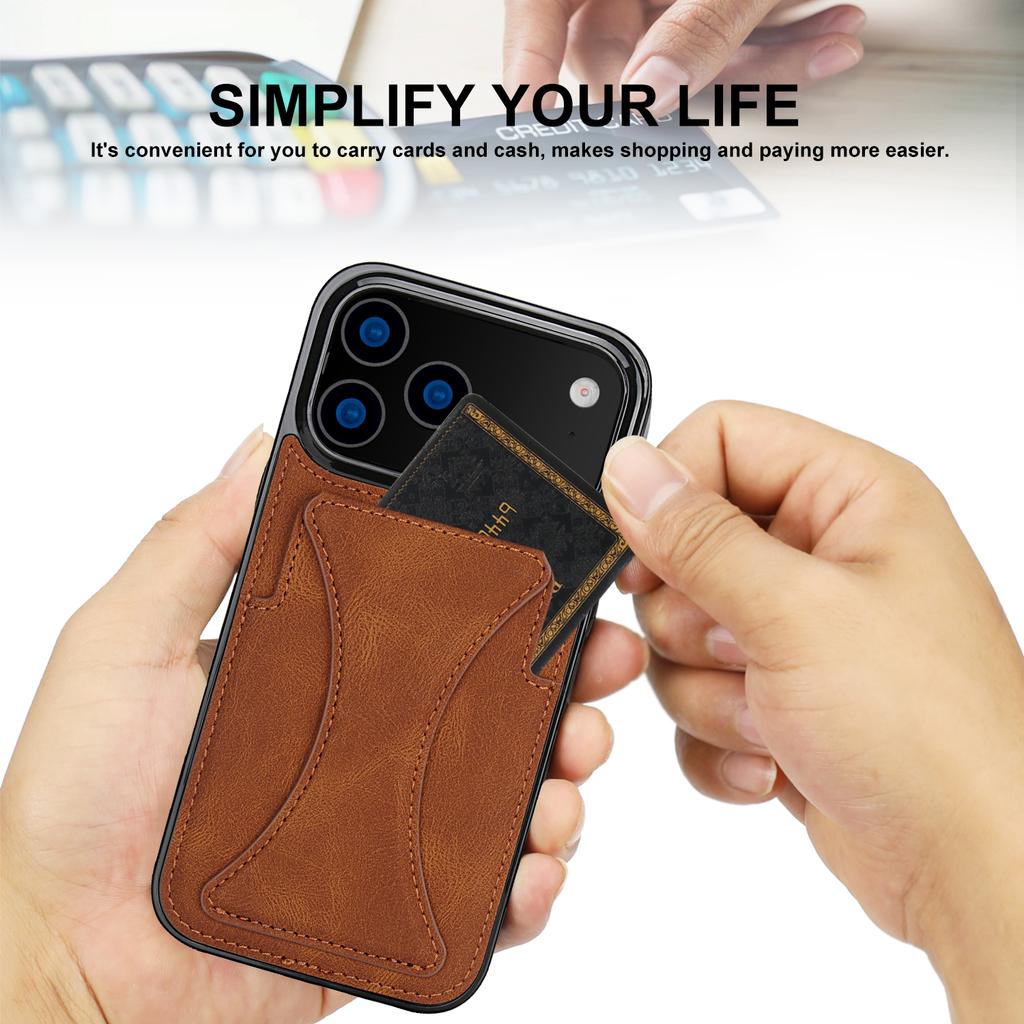 Foldable Kickstand Leather Phone Case For iPhone 17 Pro Max 16 Plus 15 14 13 12 Protective Credit Card Slots Kickstand Cover