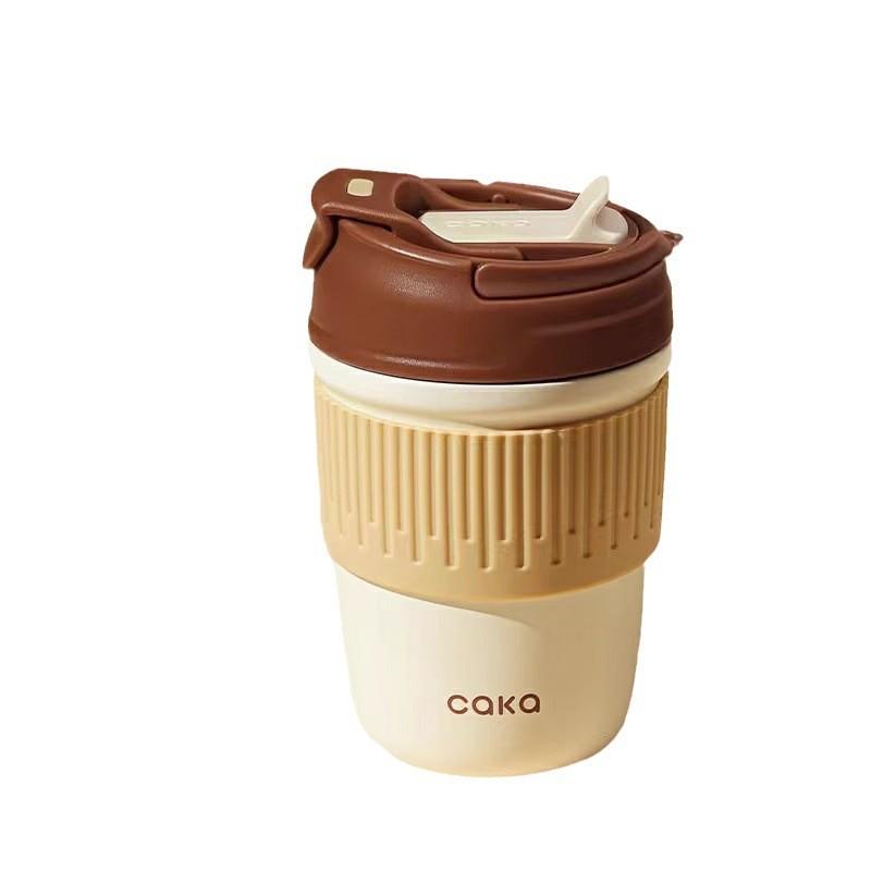 

Керамическая кружка с двойными стенками и соломинкой для офиса и путешествий Sheep Paper,450ml