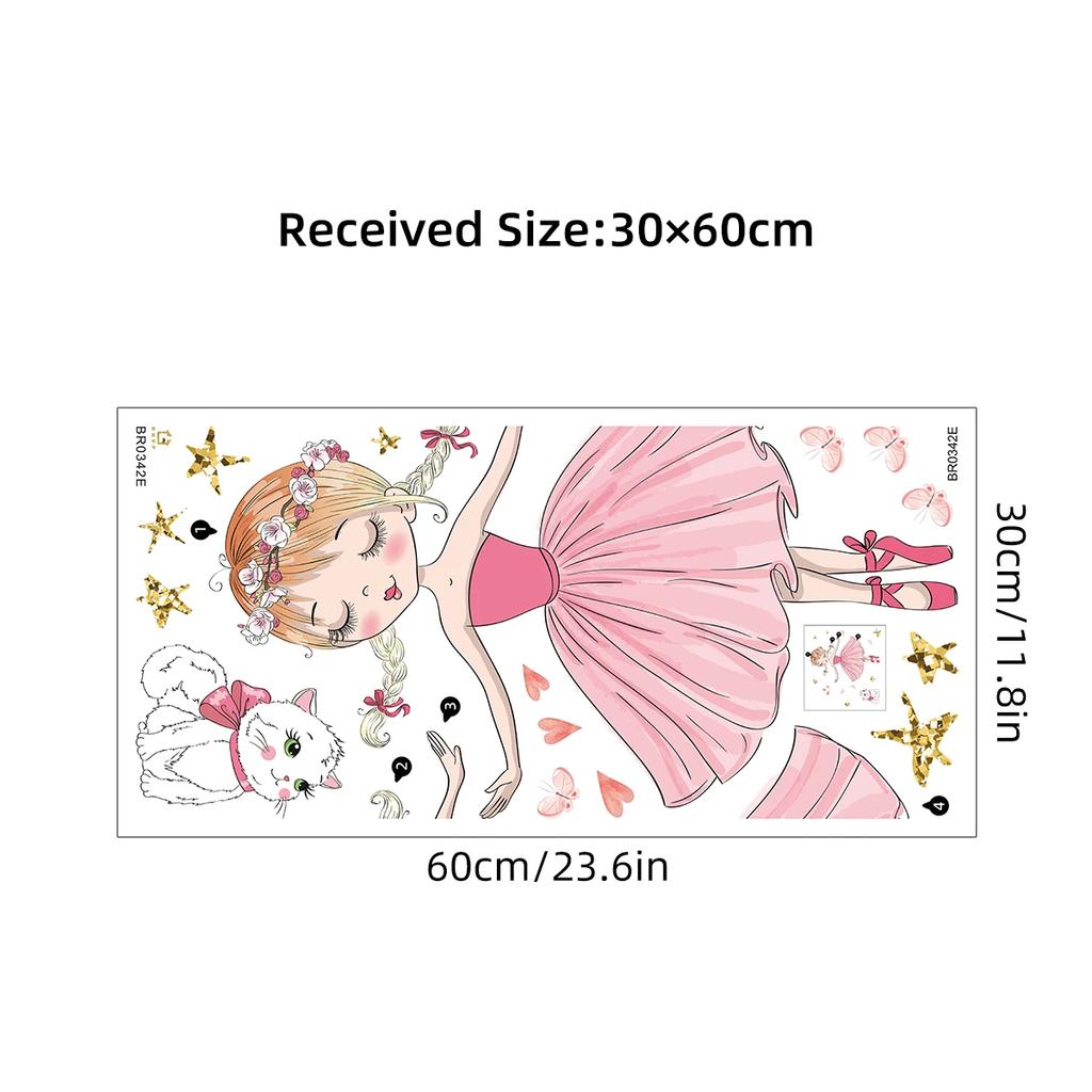 1Pc Cartoon Cute Cat Girls Furniture Wall Stickers Kids Room Decor Wall Decals Home Decoration Children's Room Living Room