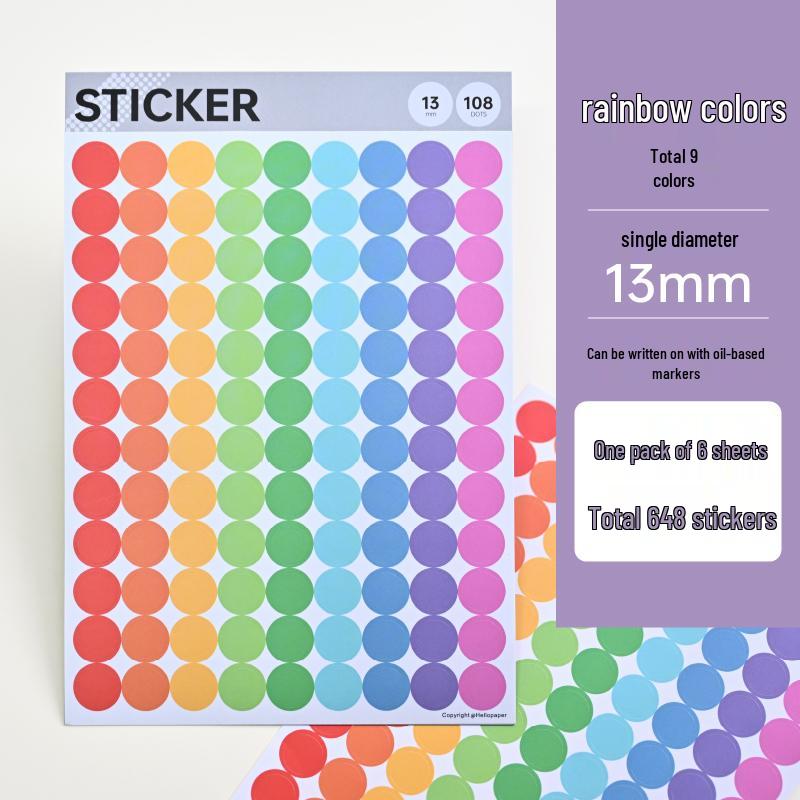 Разноцветные самоклеящиеся точечные наклейки с цифрами для детей - Круглые индексные метки для детского сада