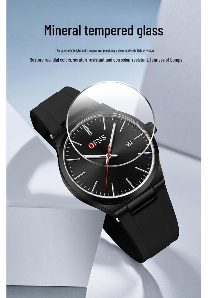 Oufanni TEMU Unisex Waterproof Quartz Watch with Date Display
