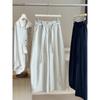 Women's High Waist Elastic Drawstring Wide Leg Pocket Solid Casual Long Pants