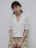 Plaid Jour Shirring Blouse (Navy)