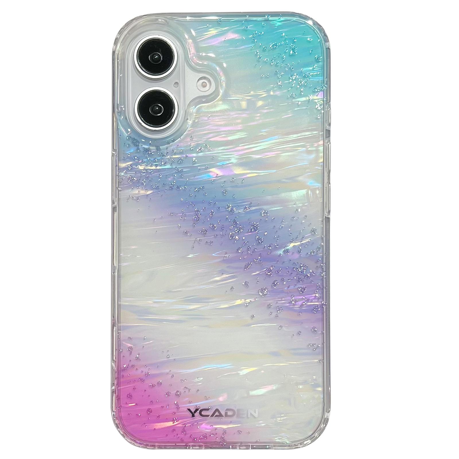 

For iPhone 16 Case Colorful Design Shockproof Hard PC Phone Shell A
