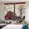 Retro farmhouse print curtains, pole bag curtains 42*84, bedroom and living room, home decoration, room decoration