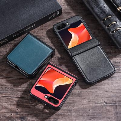 PU Leather Luxury Phone Case For Motolora Razr 40 Ultra Samsung Z Flip 5/4/3 Shockproof PC Hard Folding Back Shell Cover