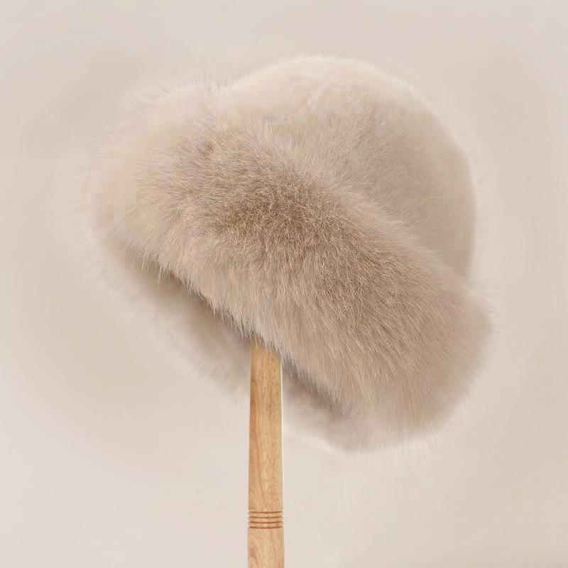 Imitation fur mink hat women's autumn and winter plush bucket hat Mongolian hat tide warm ear protector basin hat
