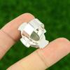 925 Silver Oval Fluorite Gemstone Statement Promise Third Eye Chakra Ring US 6.5