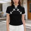 European and American Summer Retro Minimalist Style Short Sleeved T-shirt for Women's Clothing