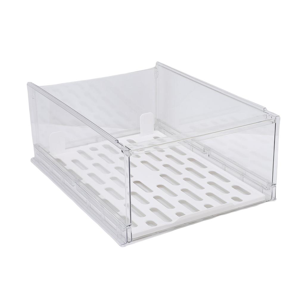 Förvaringslåda för garderob PET Stapelbar Genomskinlig Hyllorganisatör Lådförvaringslåda för Garderob Sovrum Skåp Kök