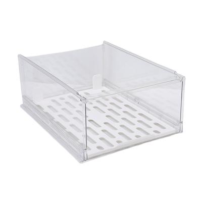 Caja de Almacenamiento para Armario PET Apilable Transparente Organizador de Estante Cajón Contenedor de Almacenamiento para Armario Dormitorio Alacena Cocina