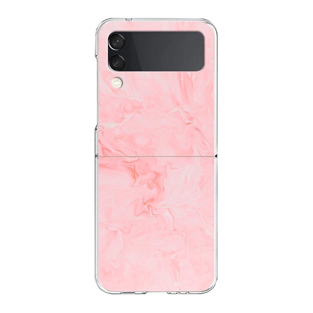 Rose Gold Pink Marble Queen For Samsung Galaxy Z Flip 3 4 5 Hard Folding Clear PC Phone Case For Samsung Z Flip3 Cover Bumper