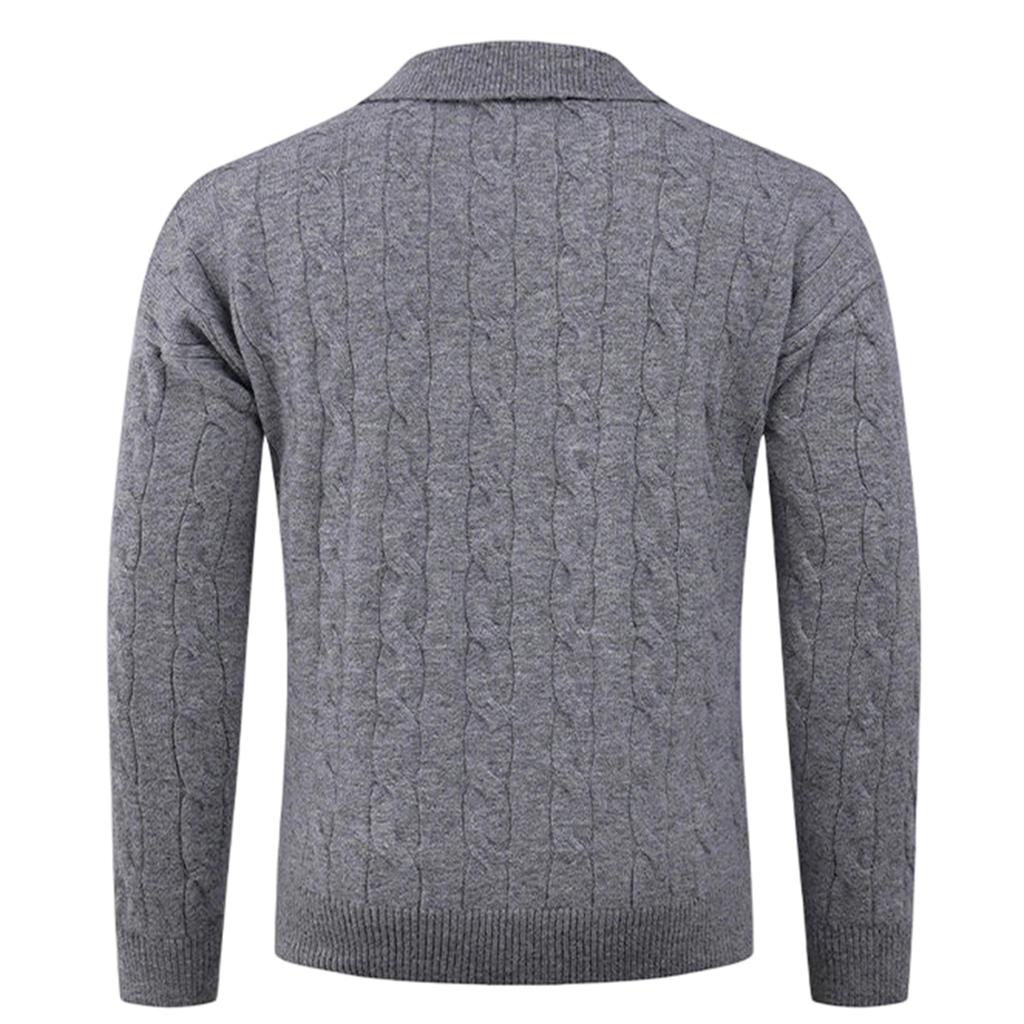 Men's  Fashion  Knitting  Pullover  Flip Collar  Long Cleeves  Sweater