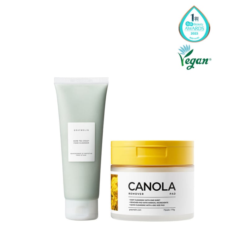 

Canola Cleansing Remover Pads (70 sheets) + Herbal Tea Moisturizing Foam Cleanser (150ml)