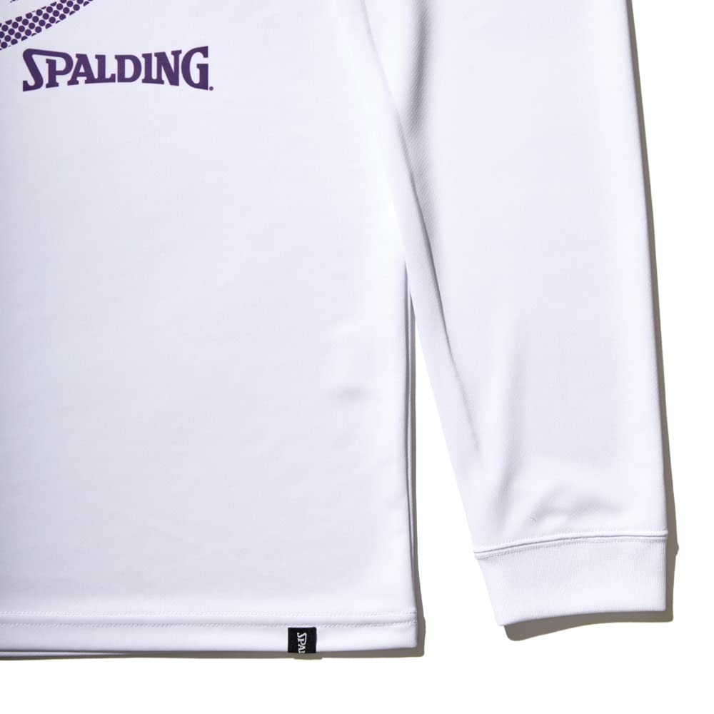 Spalding Volleyball Long Sleeve T-Shirt, Fast Fit, Size S (SMT22183V), White, Large