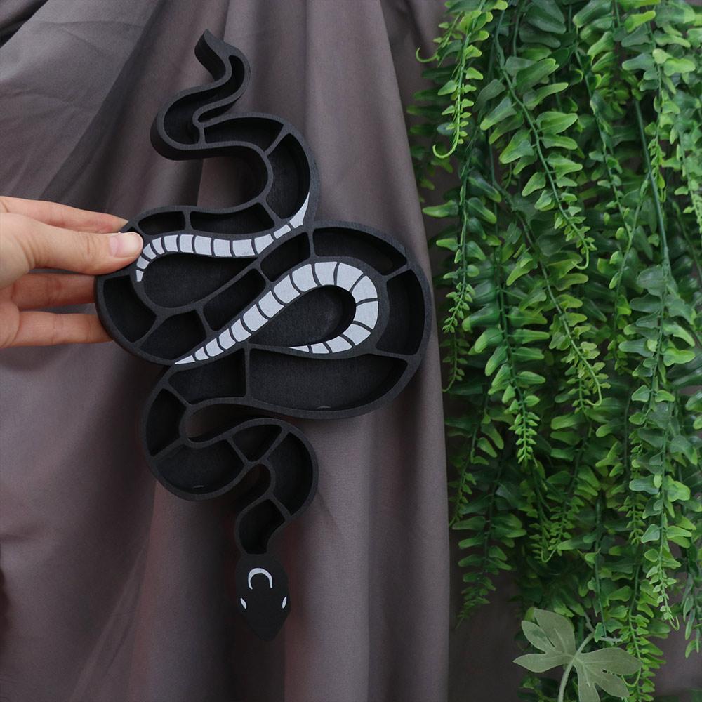 Wooden Art Wood Display Shelf Solid Crystal Storage Holder Snake-shaped Storage Rack  Desktop