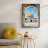 Al-Aqsa Moschee Kaaba Islamisches Leinwandposter Aquarell Malerei Dekoratives Gemälde Moderne Bilder Wohnzimmer Heimdekoration Cuadros