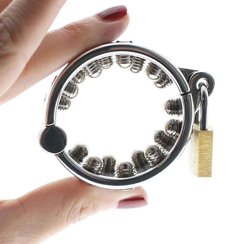 Round Spike Metal  Ring Scrotum Pendant Male  Chastity Device  Rings