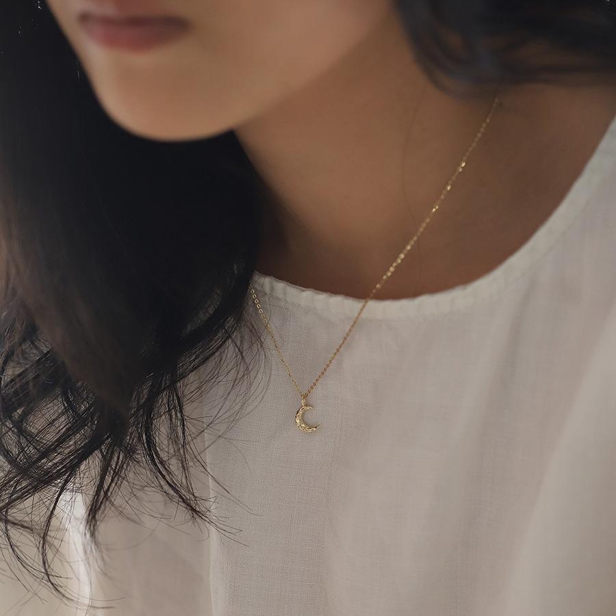 Real 925 Sterling Silver Necklace For Women Gold Moon Pendant Wedding Valentine's Day 925 Necklace Jewelry Gift