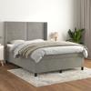 VidaXL Divan Bed and Mattress Light Grey 140x190cm Velvet - Model 3132615