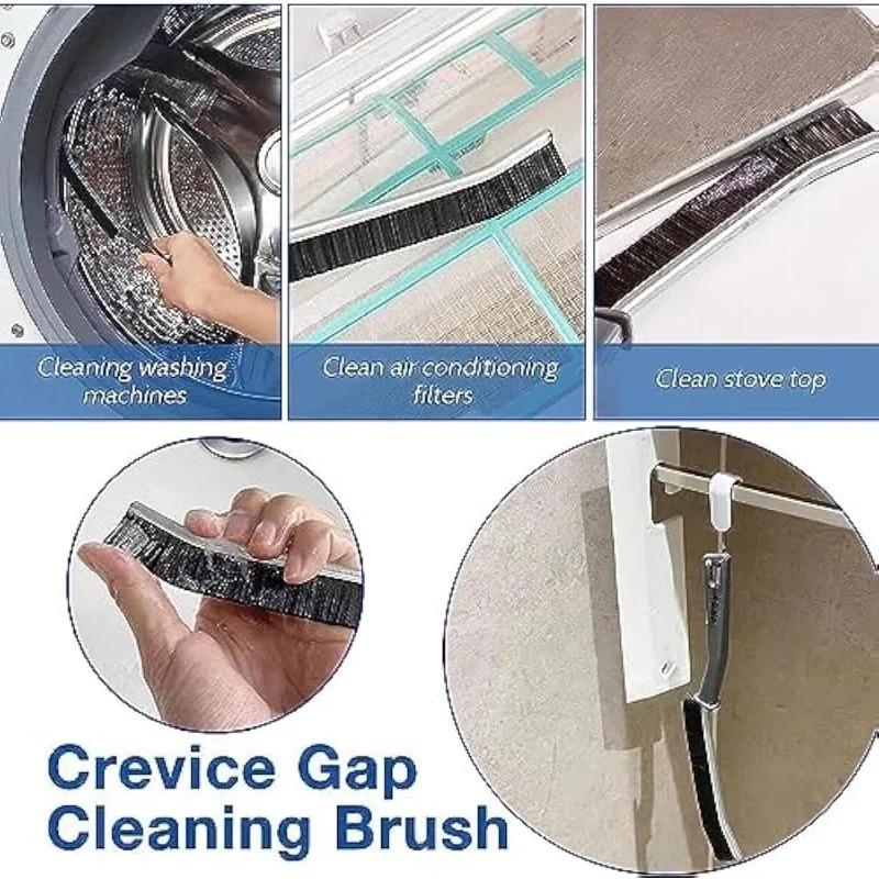 1/4 Pack Crevice Brush Multi-Functional Hard-Bristled Long Toilet Cleaning Artifact Dead Corner Toilet Bathroom Long-Handled Groove Kitchen Shoe Brush