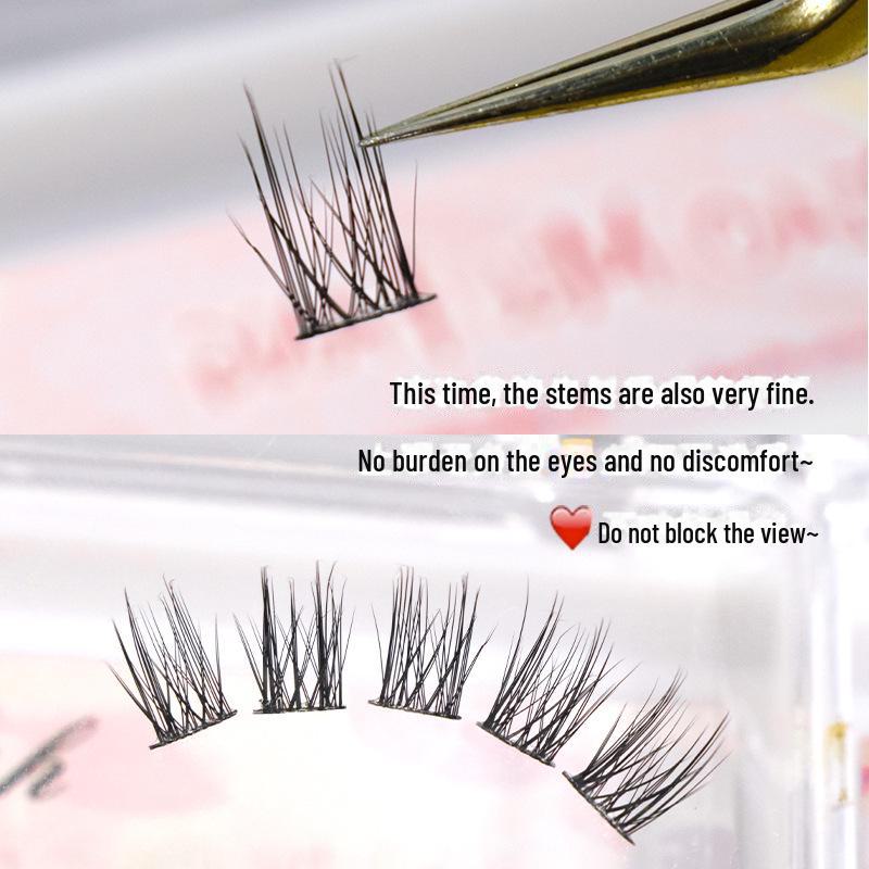 Feather Fan Style False Eyelashes - Lazy Series: Natural, Easy To Apply, Perfect for Novice Thai Makeup.