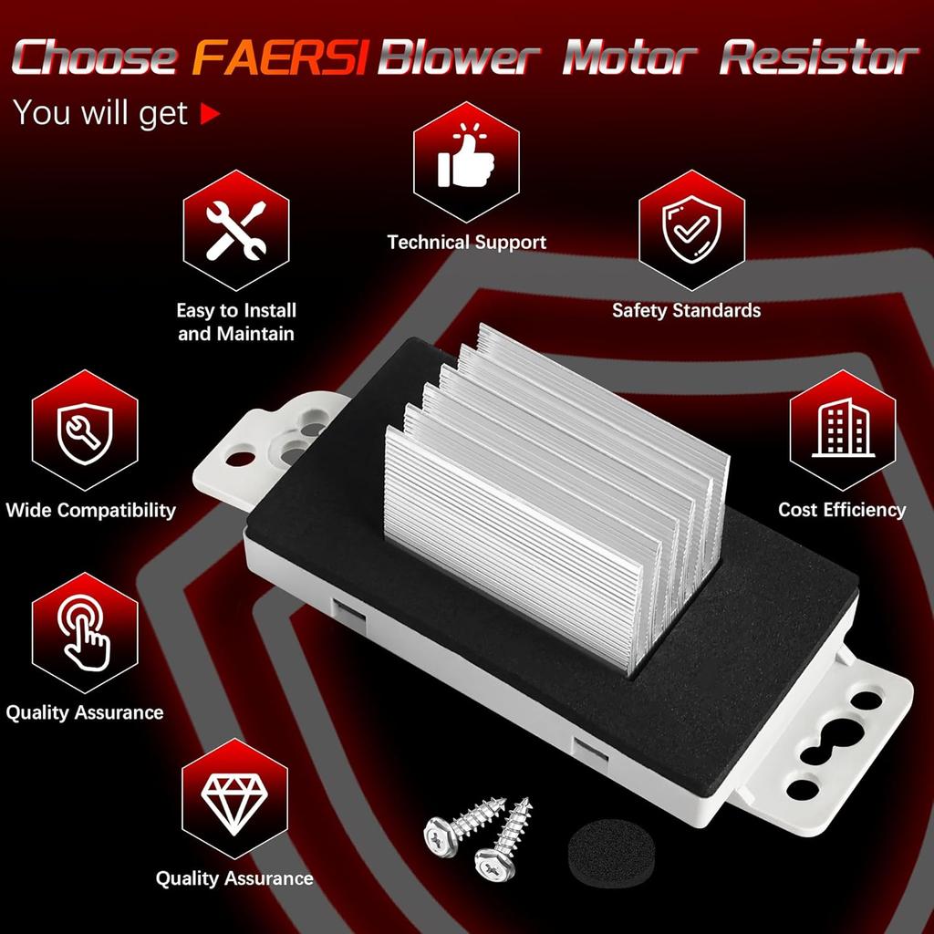 15-81773 HVAC Fan Blower Motor Resistor Kit With Harness Compatible With Chevy Silverado Tahoe Suburban Avalanche Trailblazer GMC Sierra Envoy Yukon