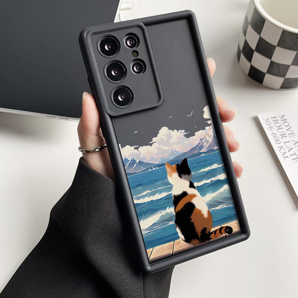 

Мягкий чехол для Samsung A55 5G S25 Ultra A54 A16 A15 A53 A35 A34 A14 A13 A06 A05 A05s A33 A25 S24 FE S23 Plus S22 Чехол с кошкой и животным Samsung S24 Ultra