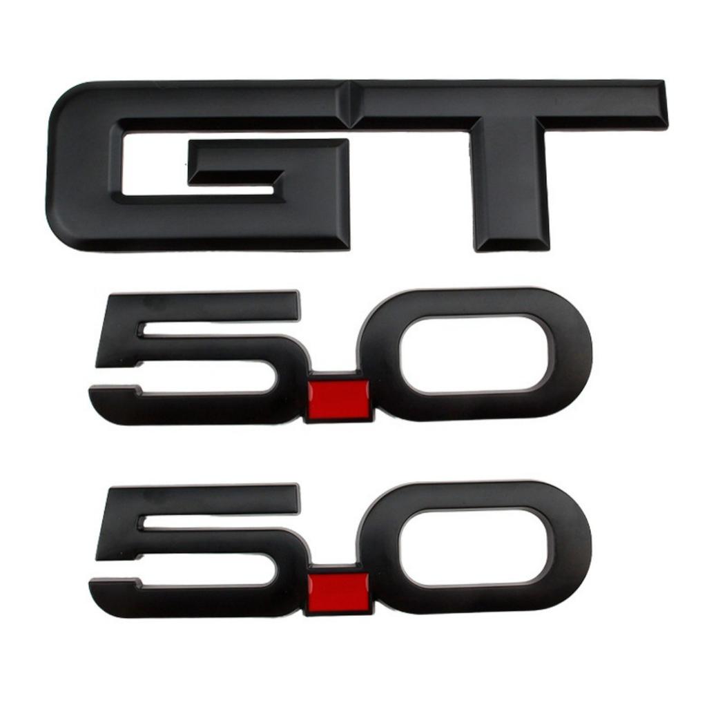 3 Pcs Metal Badge GT 5.0 Emblem Decal Car Sticker for All Models Decoration Toyota Mercedes Amg Ford Mustang GT 5.0 Accessories