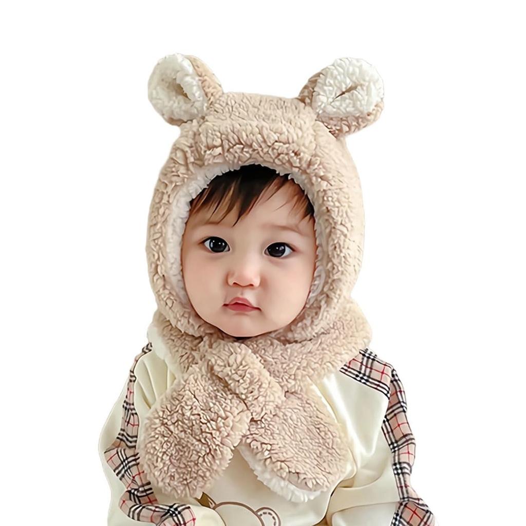 Baby Newborn Hat Muffler Knit Animal Ears Usable On Both Sides Rabbit Bear Ears Cute Warm Cold Protection Children Boys Girls Kids Babies Spring